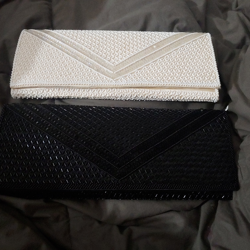 2 vintage beaded clutches